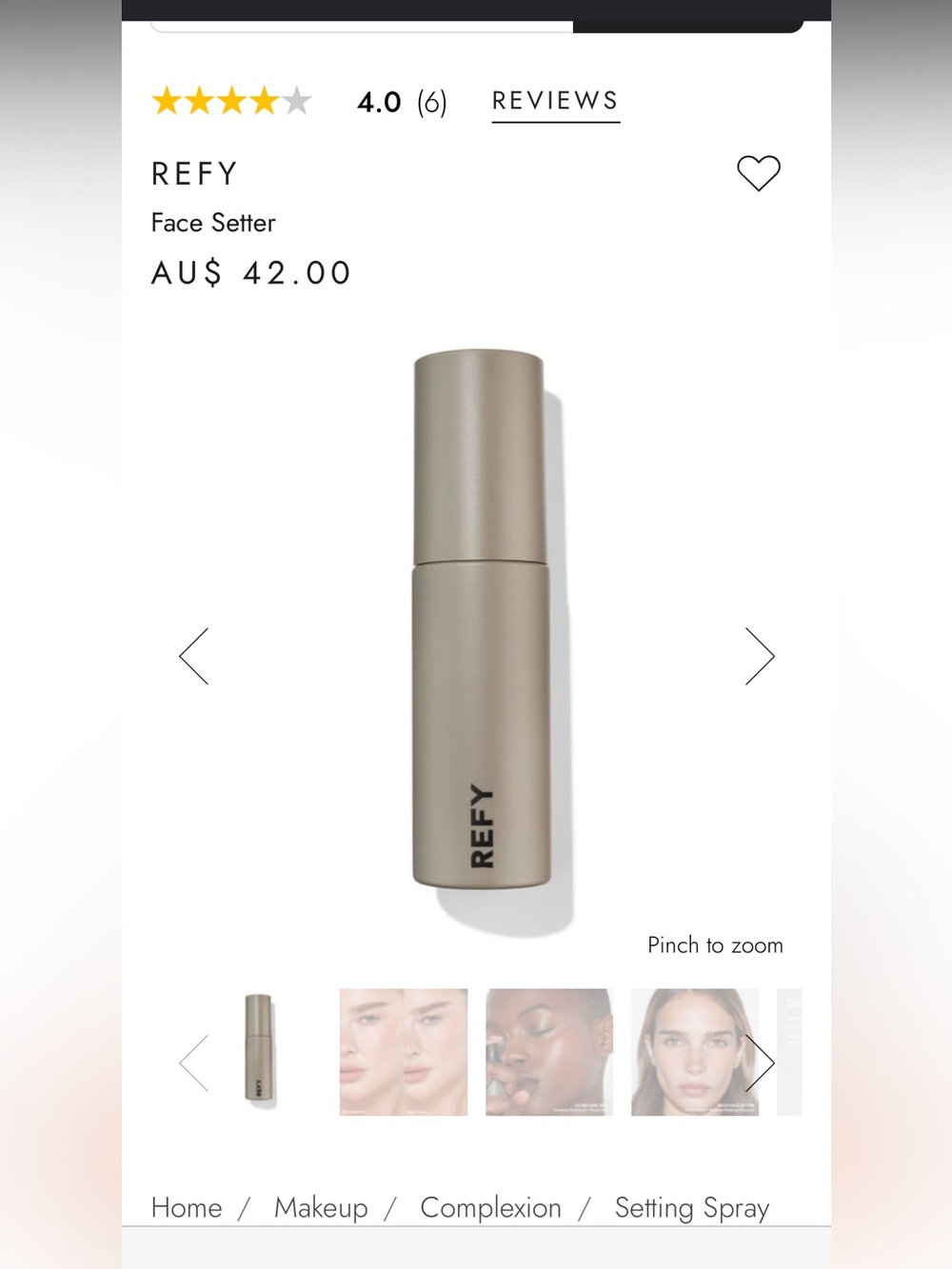 REFY Face Setter Setting Spray in Nude Beige